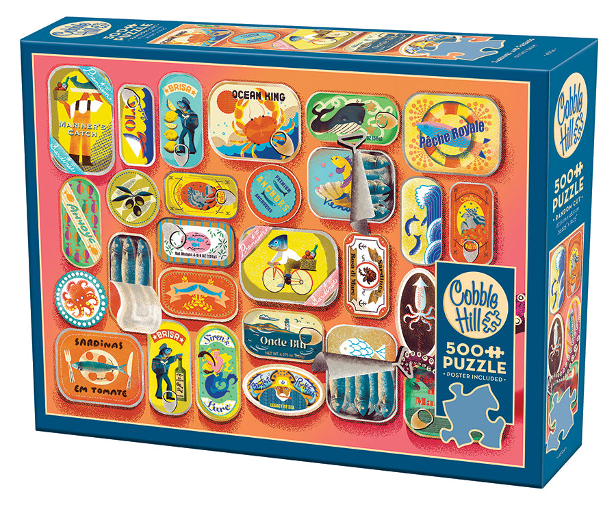 ILL　オリーブJ51.J53セット Sardines and Friends - 500 piece - Cobble Hill Puzzle Co — Cobble
