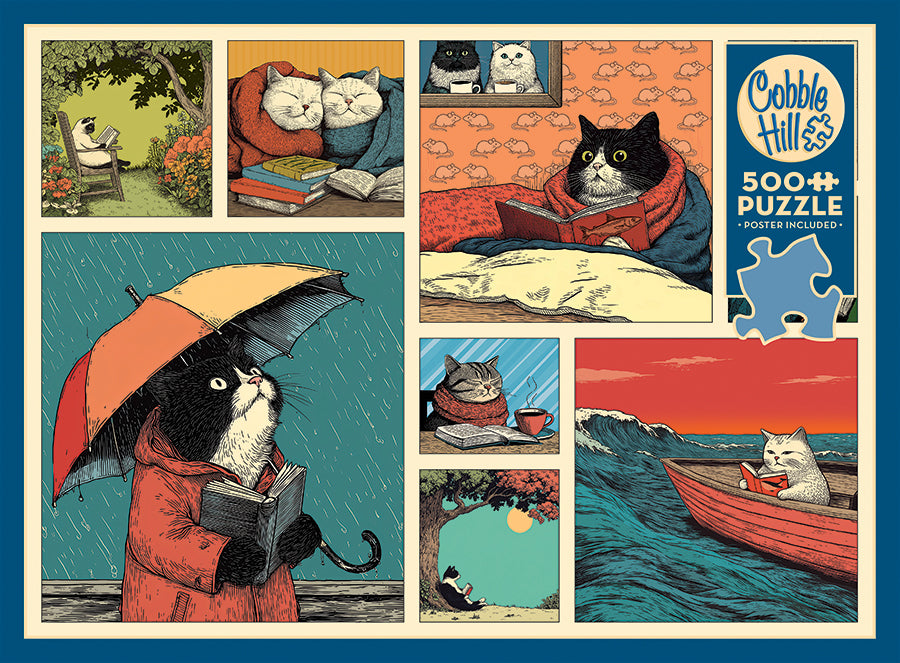 Cats Chillin with Books | 500 piece | AI Assisstance