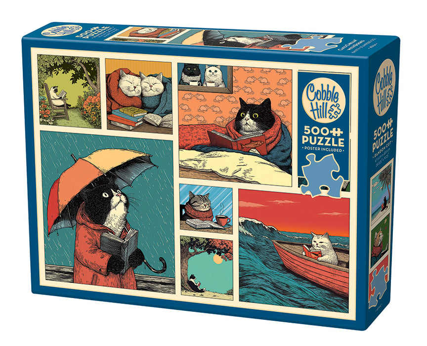 Cats Chillin with Books | 500 piece | AI Assisstance