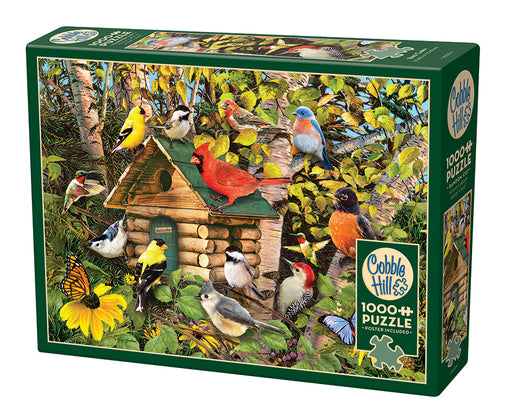 Cobble Hill 1000 Piece Puzzle - Nesting Eagles With Poster, Made In USA, Random Cut, Eco-Friendly