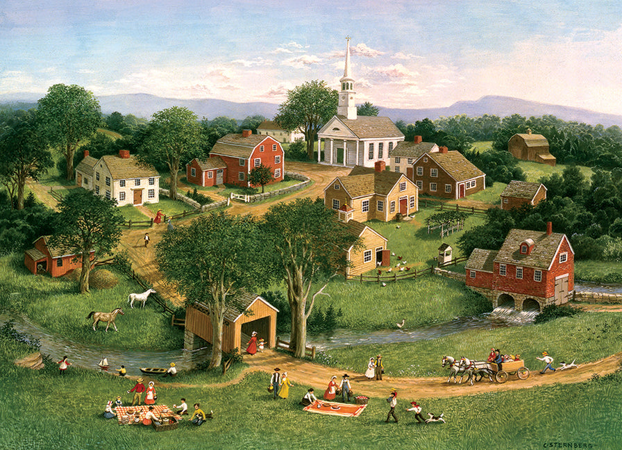 Cobble Hill Puzzle 1000 Pezzi - 'Banchetto Nel Cortile' Con Poster Incluso, 67.6x49 Cm