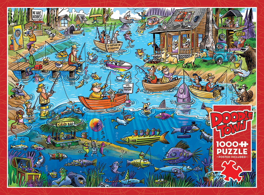 DoodleTown: Gone Fishing 1000 piece jigsaw, 44503